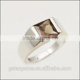 1.5CT Genuine Smoky Quartz Ring Cheap Gemstone 925 sukver Jewelry men's ring