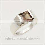 1.5CT Genuine Smoky Quartz Ring Cheap Gemstone 925 Sukver Jewelry Men's Ring thumbnail-1