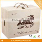 Wholesale Custom New Product Packaging 6 Bottle Wooden Wine Packaging Box With Handle thumbnail-3