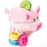 cute animal shaped plush money box for children/plush money box/stuffed pig money box,/plush animal coin bank, education toy