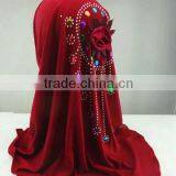 H177 Small Girl Hijab With Flower on Back,new Style Scarf Hijab thumbnail-1