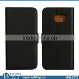 Genuine Leather Booklet Case for Samsung Galaxy S6 With Stand Card Holder thumbnail-1