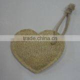Heart Shape Loofah Sheet With Cotton Inside and Rope thumbnail-1