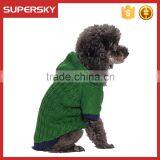 C587 Wholesale Cable Knitted Fleece Hooded Pullover Dog Sweater Custom Knit Dog Sweater Unique Dog Sweaters