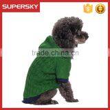 C587 Wholesale Cable Knitted Fleece Hooded Pullover Dog Sweater Custom Knit Dog Sweater Unique Dog Sweaters thumbnail-1