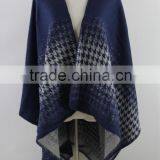 Women Capes Knitted Wool Scarf Poncho Shawl ,Winter Check Blanket Poncho