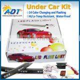 4pcs Expandable 7 Color RGB LED Underbody Under Car Lighting Kit With Remote Controller