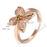 Lovely Fashion Jewelry Four Leaf Clover Shaped Inlay Rhinestone Women Wedding Ring thumbnail-4