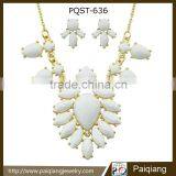 Wholesale Stylish Fresh White Diamond Necklace Jewelry Set thumbnail-1