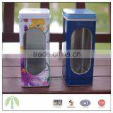 Evergreen Tin Box 12.35*8.00*18.65 cm Round Head Rectangle With Lift-off Lid and PVC Window