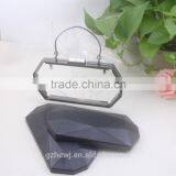 Gunmetal Metal Purse Frame With Cover Box Clutch Frame With Handles thumbnail-3