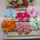 6 colors 7.5mm grosgrain ribbon hair bows with Clip baby hairbow Boutique bow for Children hair accessories