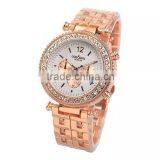 Geneva Rhinestone Diamond Metal Women Gold Wrist Watch thumbnail-2