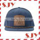 Small Quantity Order Custom 5 Panel Snapback Hat With Leather Patch thumbnail-3
