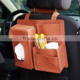 Simple White Felt Car Back Seat Beverage Book Toy Diaper Organizer, Car Bag Back Seat Storage Bag thumbnail-3