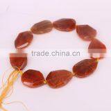 Natural Orange Agate Beads Pendant Tear Drop Agate Charms For Jewelry Necklace Making thumbnail-1