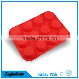 12 Cup Baking Utensils Novelty Round Silicone Chistmas Cake Moulds thumbnail-3