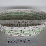 Rect Willow/wood Chip Tray With Handle