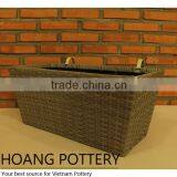 Resin Wicker Flower Planter Garden thumbnail-1