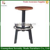 New Casino Steel Bar Stool High Chair With Wooden Seat