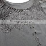 Lady Fashion Silk Blouse With Embroidery thumbnail-3