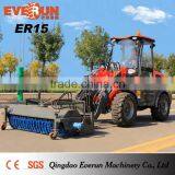 Everun Brand 1.5 Ton Small Wheel Loader With Sweeper With Box thumbnail-1