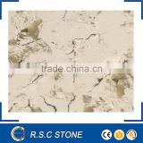 Beige color artificial quartz stone vanitytop with competitve price
