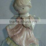 Porcelain Standing Angel With Instruments Statue thumbnail-1