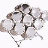 Kitchen Accessory 9 Pieces Stainless Steel Condiment Containers With Rack thumbnail-2