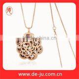 Fashion Charm Rose Crystal Sweater Necklace