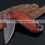 Multifunctional Mini Wood Handle Outdoor Survival Folding Pocket Tool Knife thumbnail-2