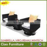 Hot sell outside sofa chair leisure wicker rotating coffee chair