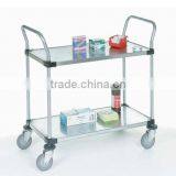 Two Shelf Galvanized Steel Utility Cart thumbnail-1