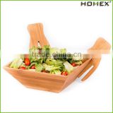 Bamboo Bowl Kitchen Counter Salad Bowl Set Homex BSCI/Factory