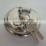 Solid Chromed Hardened Stainless Steel Disc Padlock With Brass Cylinder thumbnail-6