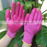 NMSAFETY Planting Rose Use Colorful 13 Gauge Nitrile on Palm Colorful Garden Gloves thumbnail-1