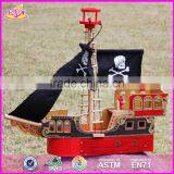 2017 Top Fashion Children Imagine Shark Bite Pirate Ship Wooden Toy Pirate Ship & Pirate Play Set W03B060-S thumbnail-3