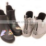 Special Grey Solid Color Unique Design Short Rain Boot for Women Female Lady Wellies Wellington Rain Boot Rainboot thumbnail-6