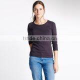 2017 New 100% Cotton Slim Fit Ladies Base T-shirt O Neck Blank Long Sleeve Women T-shirt thumbnail-3