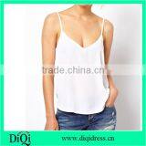 Ladies Ivory v Neck Cami Tank Tops thumbnail-1