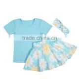 Hot Sale Baby Summer Clothing Set Latest Boutique Children Outfit Set With Headband for Wholesale thumbnail-3