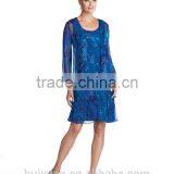 Long Sleeve Knee Length Prom Dress thumbnail-1