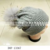 2016 Fashion lady men new designer crochet rabbit fur knitted hat pompom for winter