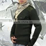 Pure Color Military Sweater Plus Size Mens Acrylic Sweater Designs thumbnail-6