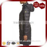 Black Packable Diamond Quilted Padding Long Coat Jacket For Women thumbnail-3