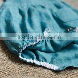 New Model Newborn Baby Clothes Wholesale Girls Linen Fabric Bodysuit With Lace Peter Pan Collar Infant Romper thumbnail-2