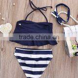 Vintage Black and White Stripe Baby Girl Swimsuit Bikini Bulk Buy From China thumbnail-2