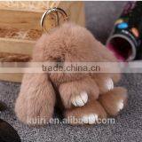2016 Play Dead Rabbit Bunny Keychain Fashion Fur Pom Pom Keychain Fur Rabbit Cut Toy Doll Hanging Pendant Jewelry Accessories thumbnail-4