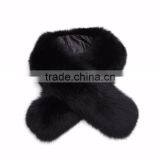 Myfur Customized Size Black Color Dyed Fox Body Fur Soft Fur Collar For Trim thumbnail-1