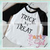 Cold shoulder halloween white top black sleeve with letter trick wool shawls bohemian tops tunics